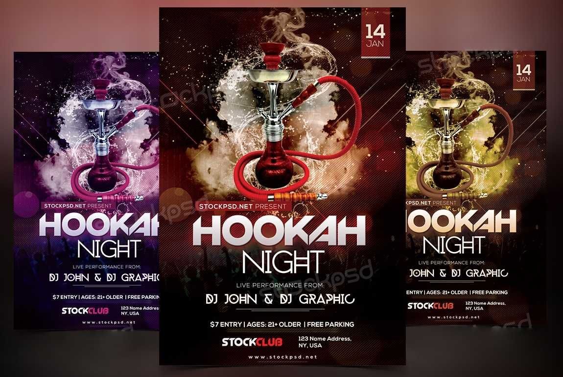 Hookah Night – Free PSD Flyer Template