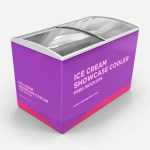 Ice Cream Showcase Cooler Box Mockup