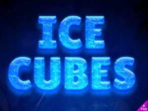 Ice Cubes Text Style Freebie PSD Template