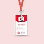 ID Card Badge with Lanyard Free Mockup PSD