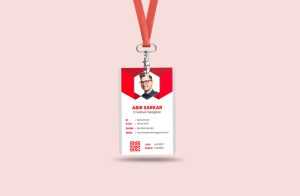ID Card Badge with Lanyard Free Mockup PSD