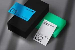 Identity Brand Business Card Mockup Scene PSD