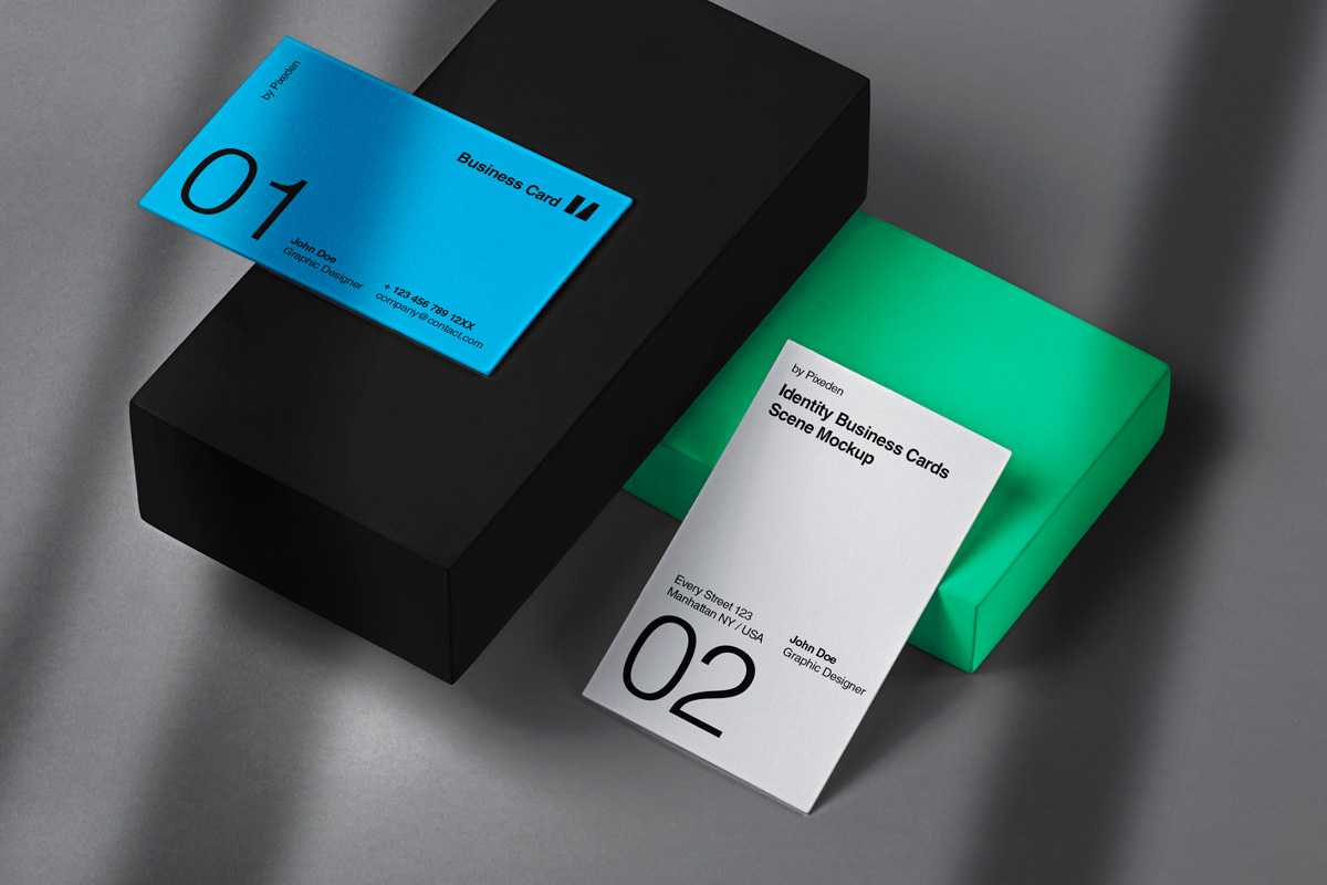 Identity Brand Business Card Mockup Scene PSD