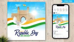 Indian Republic Day Design Template PSD Free Download
