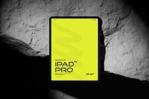Ipad Pro Mockup On Rock