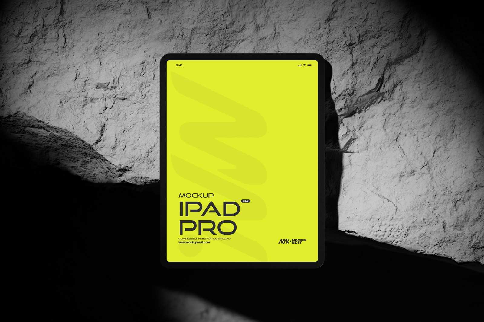 Ipad Pro Mockup On Rock
