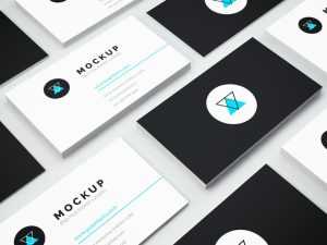 Isometric Business Card Mockup