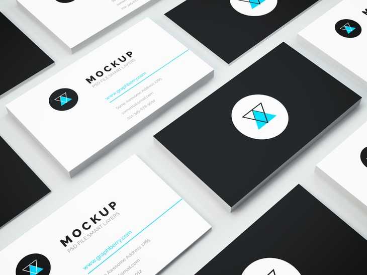 Isometric Business Card Mockup