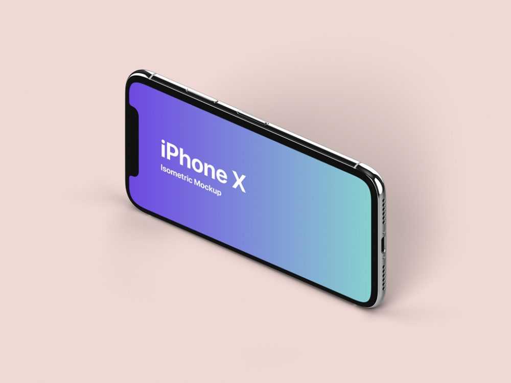 Isometric Landscape iPhone X Mockup