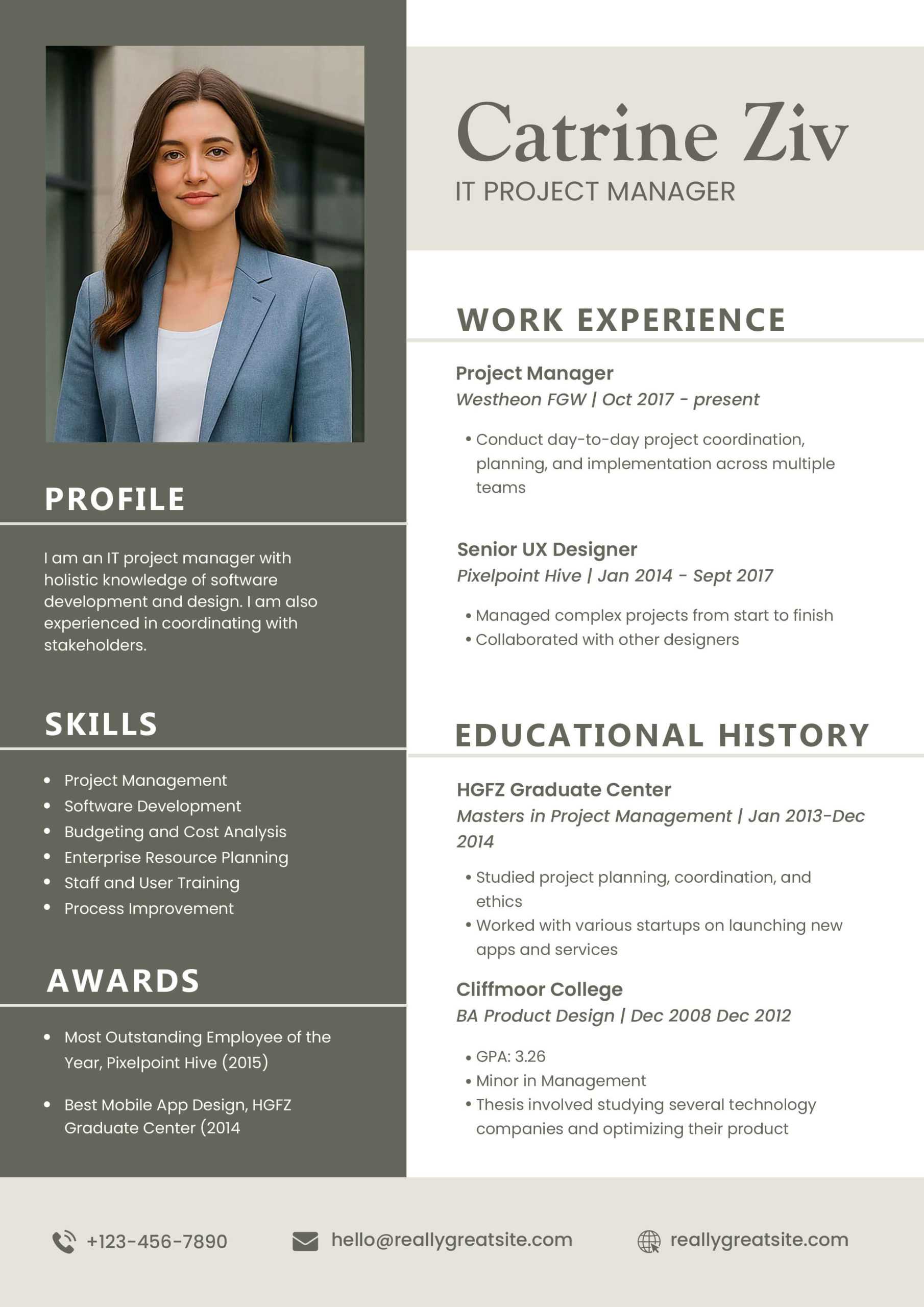 IT Project Manager Resume Template PSD 2026 | PsFiles