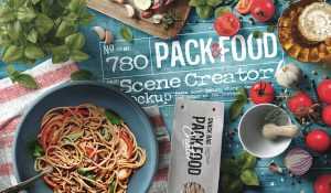 Italian Lunch Food Scene Creator Free PSD