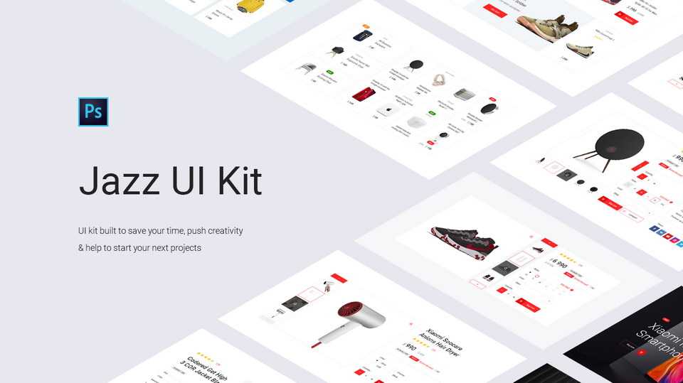 Jazz Ecommerce Web UI Kit PSD