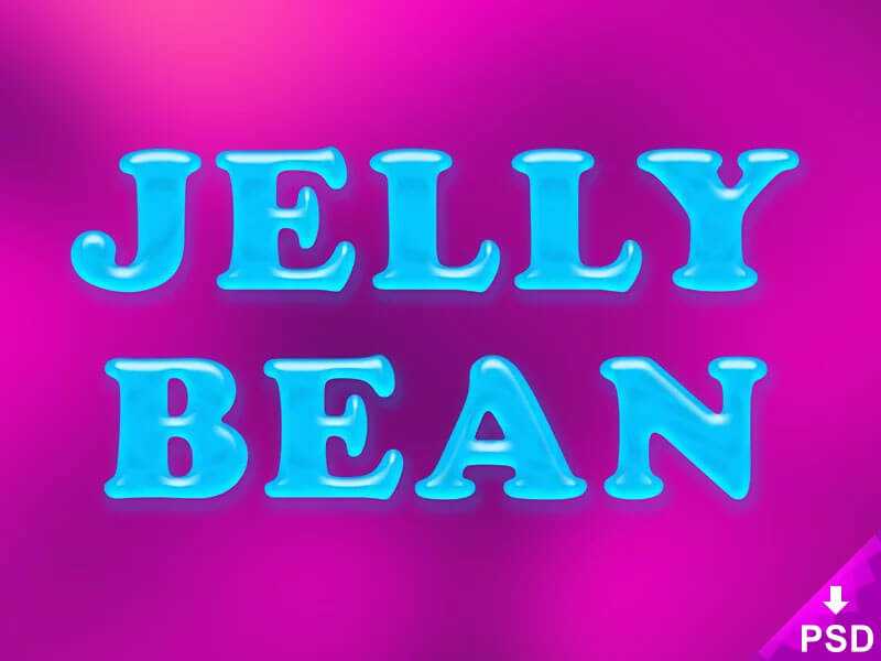 Jelly Bean Text Style PSD Freebie
