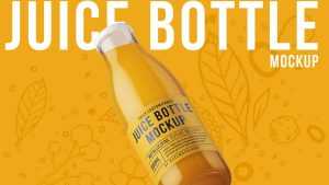 Juice Glass Bottle Free Mockup