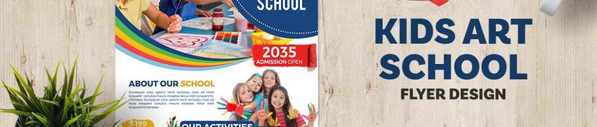 Kids Art School Admission Open Flyer PSD Template Free