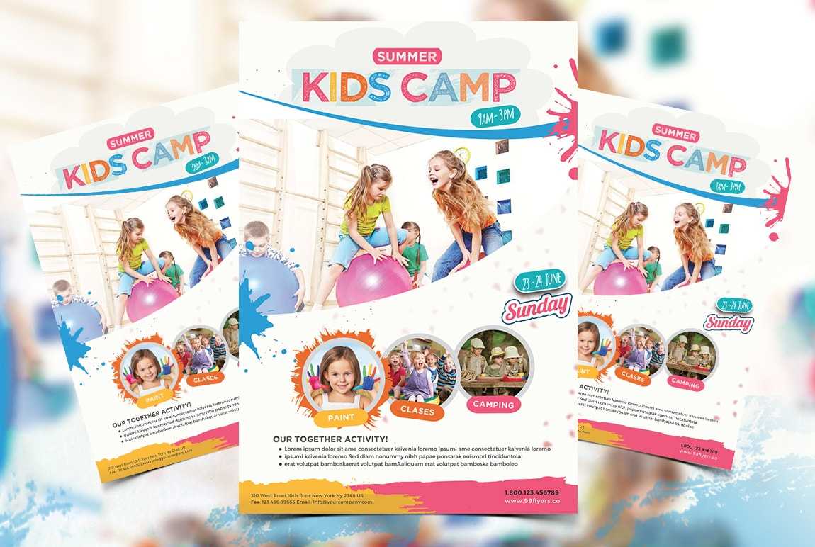 Kids Summer Camp Free PSD Flyer Template