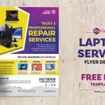 Laptop Sales and Service, Repair Fix Free Flyer Design PSD Template