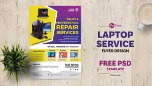 Laptop Sales and Service, Repair Fix Free Flyer Design PSD Template
