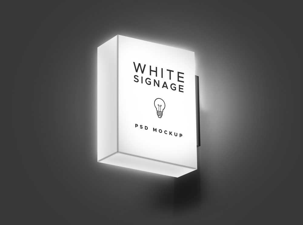 Light Box Sign Mockup