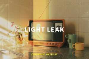 Light Leak Cinematic Overlay Old Camera Noise Photo Effect PSD file