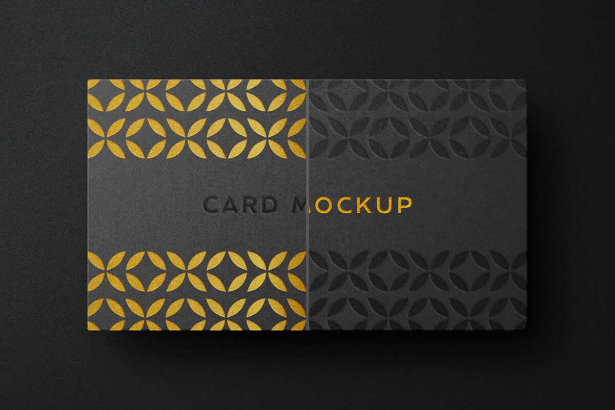 Luxury Embossing Logo Showcasing Business Card Mockup Free PSD