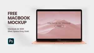 MacBook Air 2020 Free Mockup PSD - Free Adobe Photoshop Files