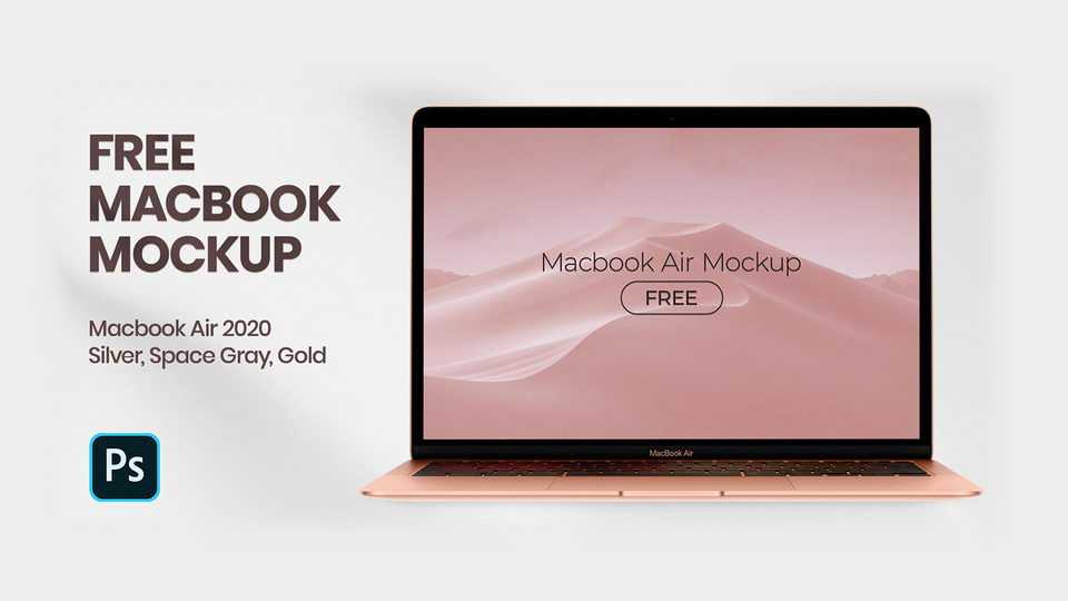 MacBook Air 2020 Free Mockup PSD - Free Adobe Photoshop Files