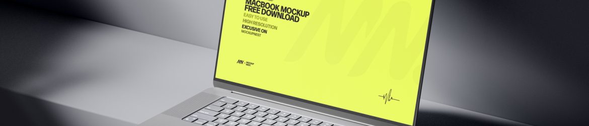 Macbook Pro Mockup In Dark Light