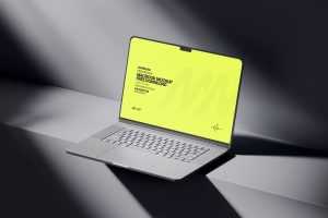 Macbook Pro Mockup In Dark Light