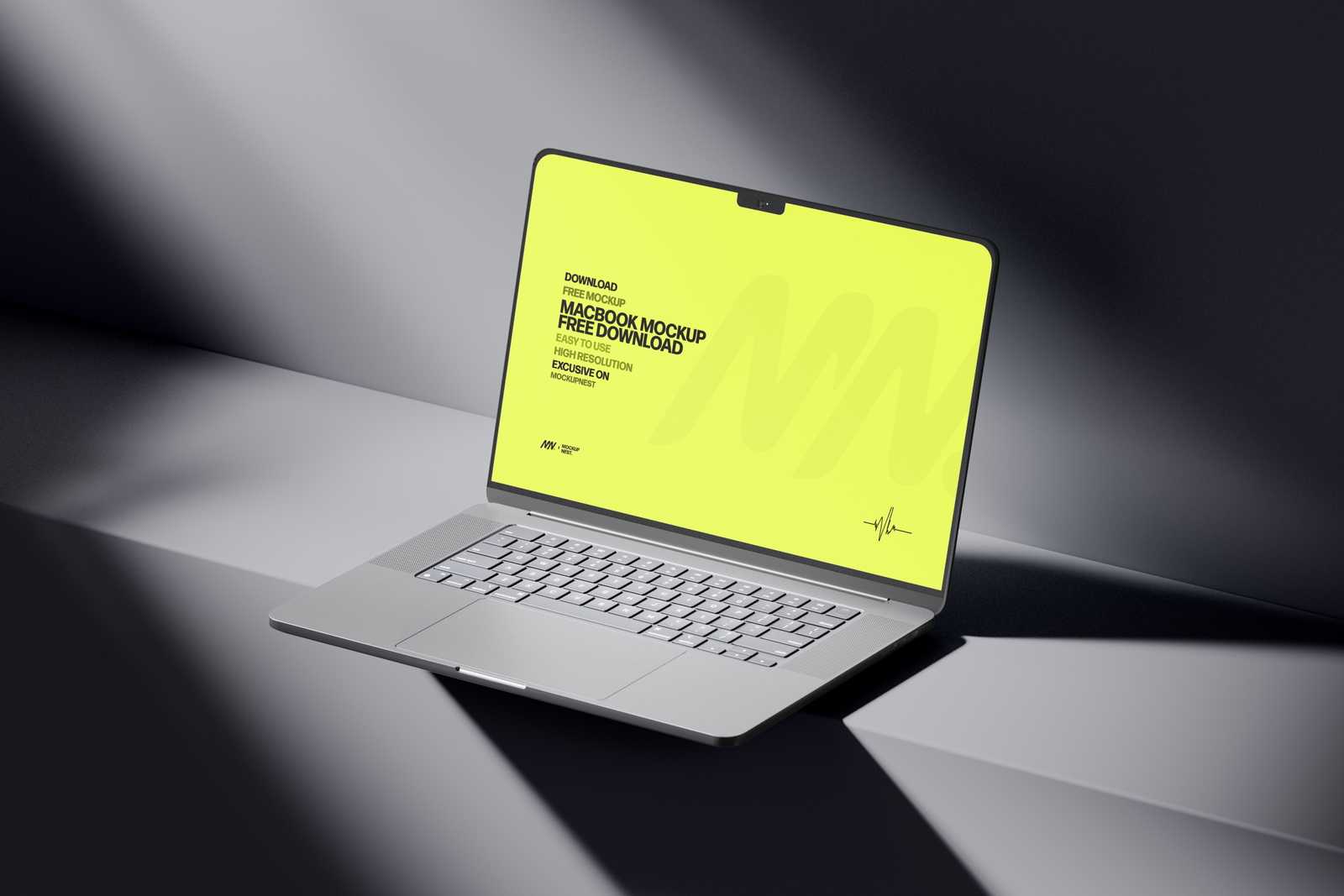 Macbook Pro Mockup In Dark Light