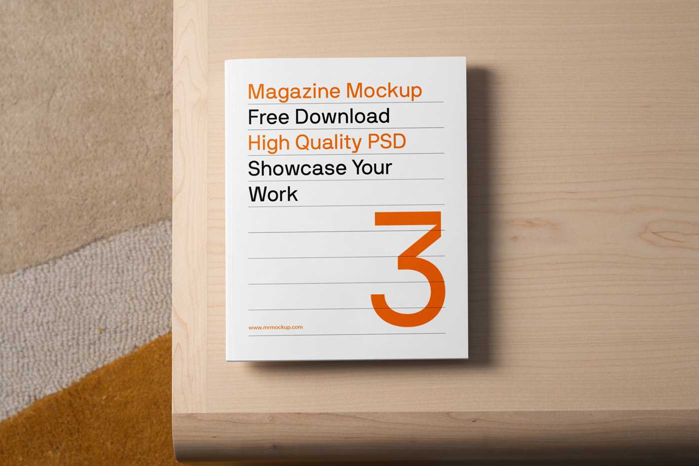 Magazine on Table Mockup