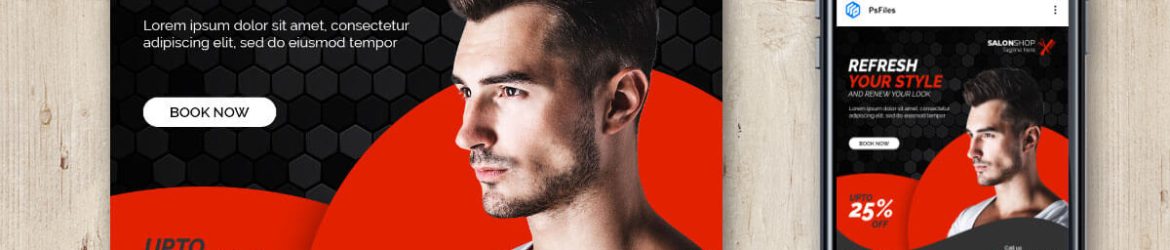 Men Beauty Salon Instagram Post Design Template PSD free