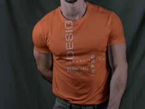 Men Free T-shirt Mockup PSD