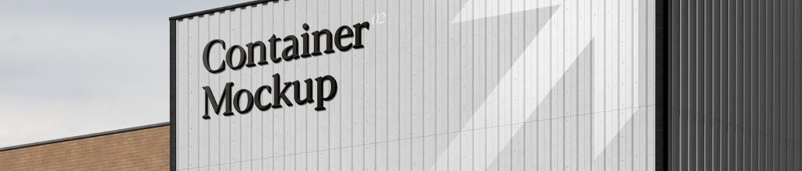 Metal Container with Sign Mockup