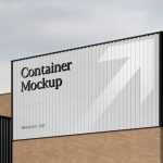 Metal Container with Sign Mockup - Free PSD Download Metal Container with Sign Mockup