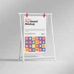 Metal Frame Sandwich Board Sign Mockup PSD