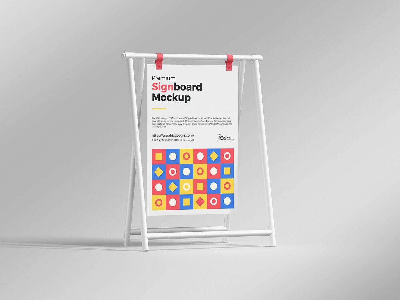 Metal Frame Sandwich Board Sign Mockup PSD