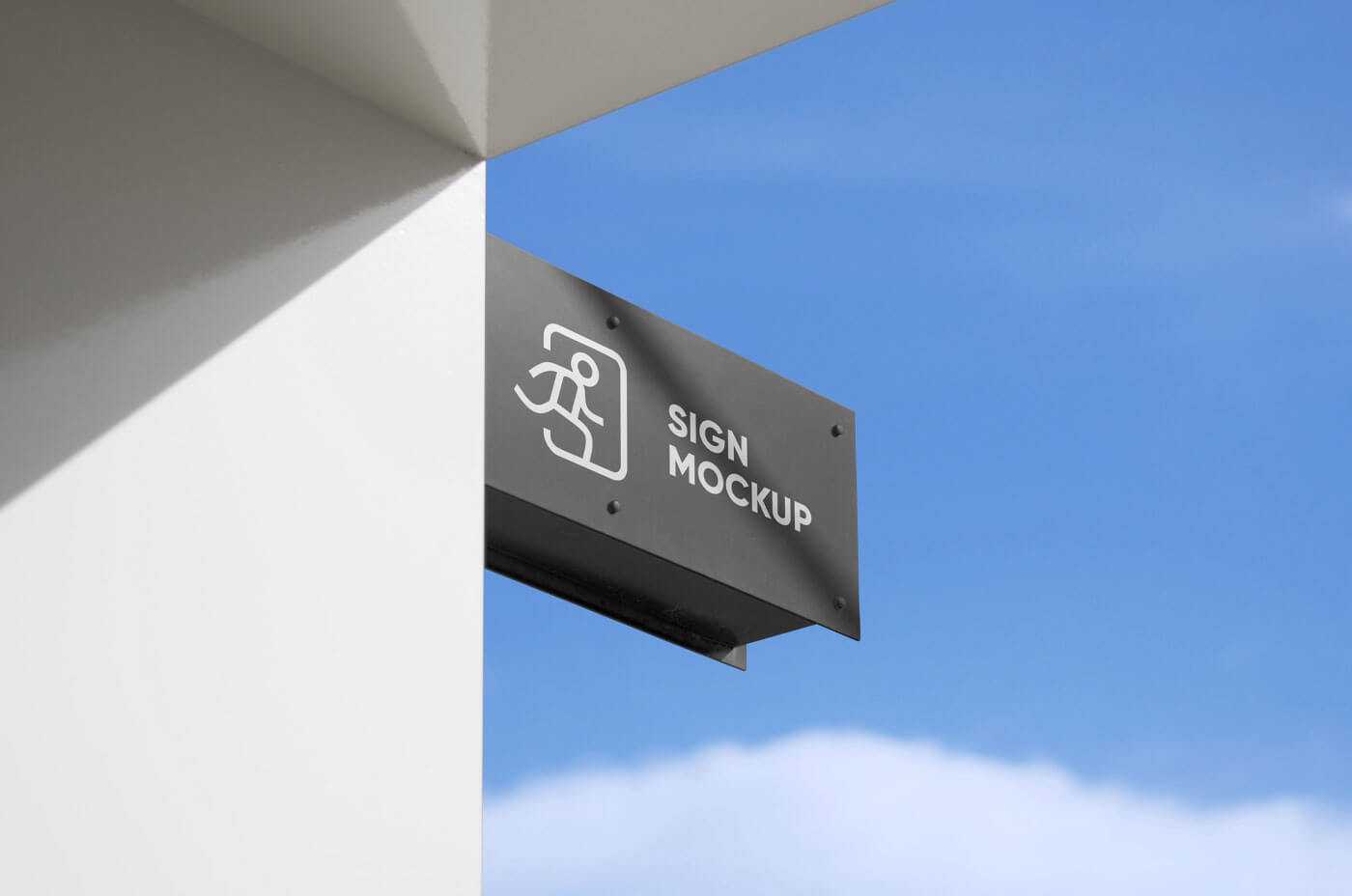 Metal Signage Mockup on Building