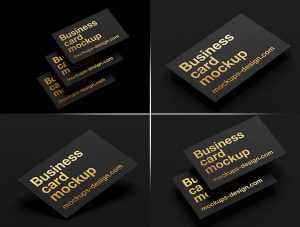 Metallic Gold Foil Business Cards Mockup Free PSD files