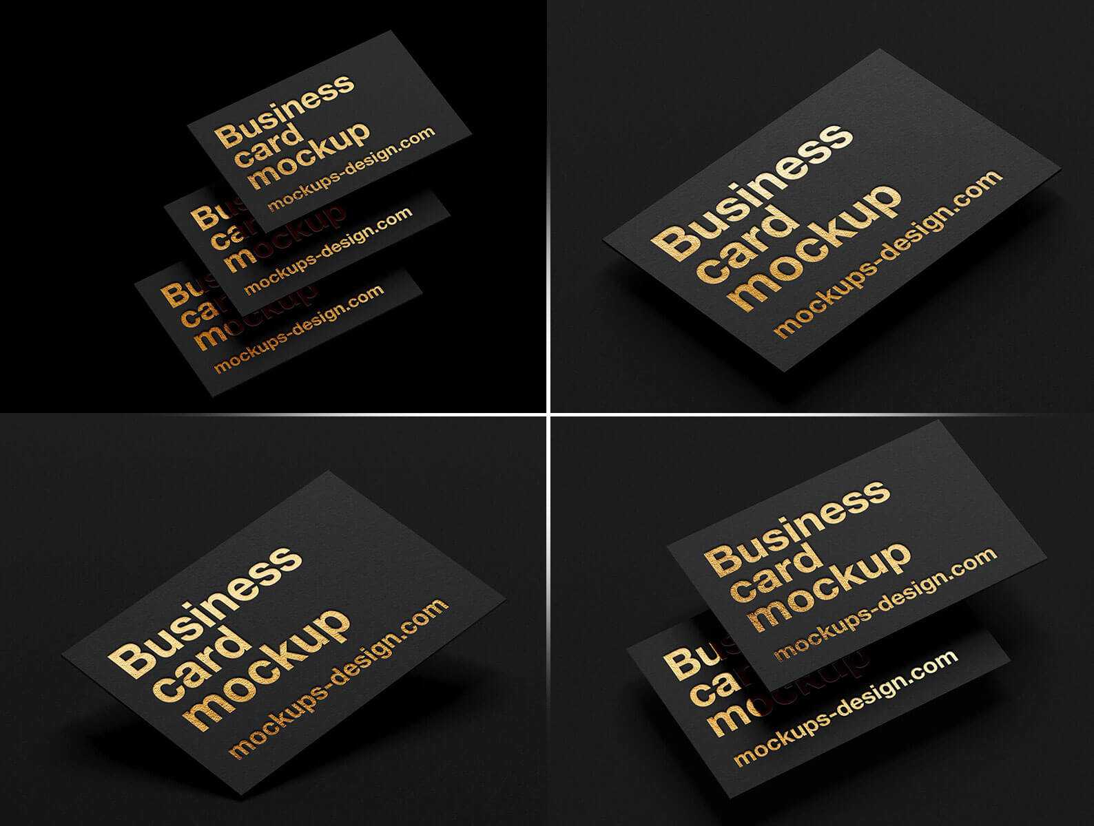 Metallic Gold Foil Business Cards Mockup Free PSD files
