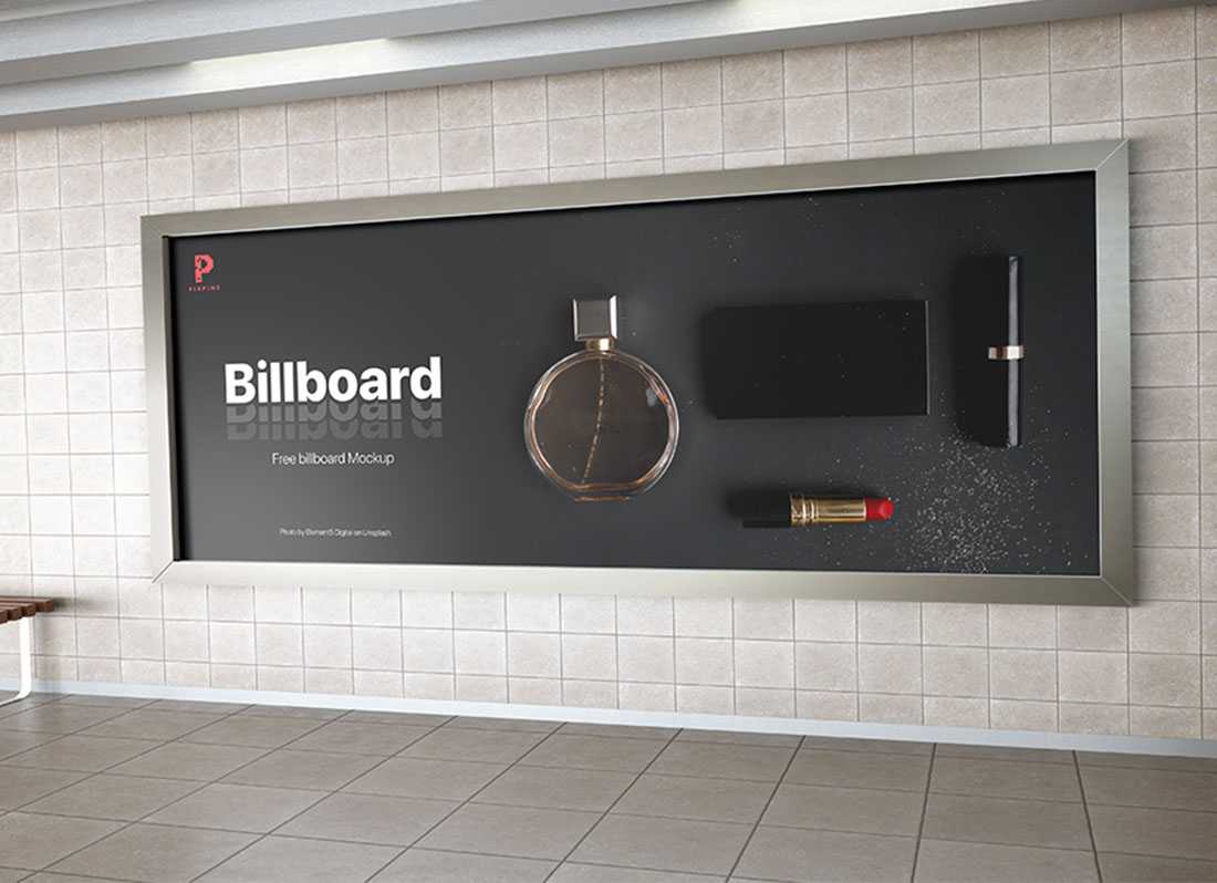 Metro Station Subway Billboard Mockup PSD