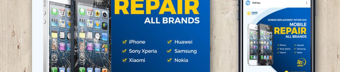 Mobile Phone Repair Social Media Flyer Post Template Free PSD