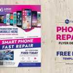 Mobile Smart Phone Repair and Fix Flyer PSD Template free
