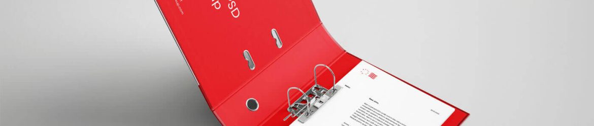 Mockup Featuring Opened Binder Containing A4 Papers