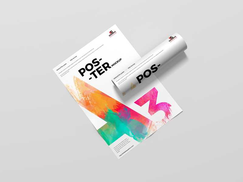 Modern A3 Poster Free Mockup
