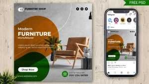 Modern Furniture Free Instagram Post Design PSD Template