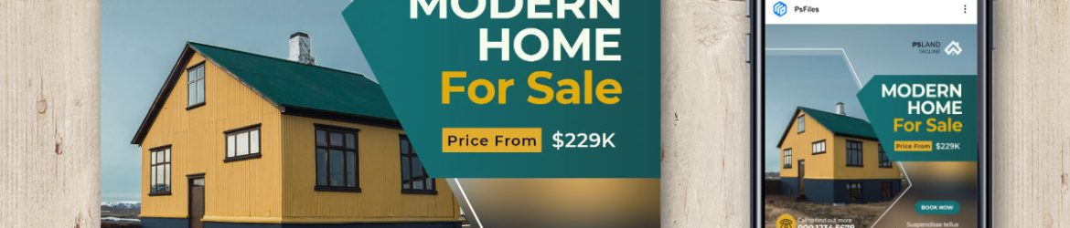Modern Home for Sale Social Media Post Design PSD Template