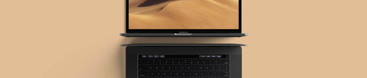Modern Top View MacBook Pro Mockup PSD Modern Top View MacBook Pro Mockup PSD