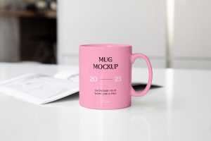 Mug on Desk Mockup