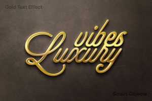 New Free Gold Metallic Text Effect Mockup PSD